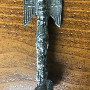 Pewter Indian Totem Pole Rare Collectable